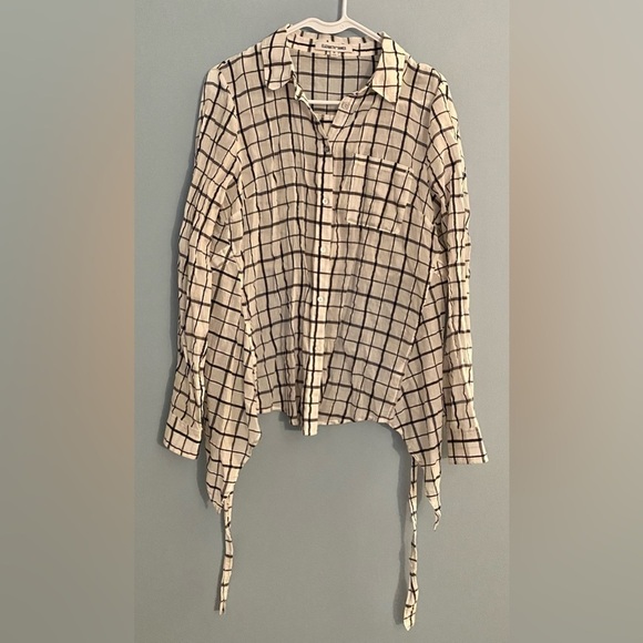 Elizabeth And James Plaid Thatcher Tie Back In Medium Black White Checkered - Picture 1 of 6